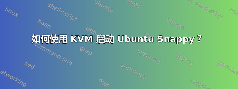 如何使用 KVM 启动 Ubuntu Snappy？