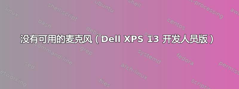 没有可用的麦克风（Dell XPS 13 开发人员版）