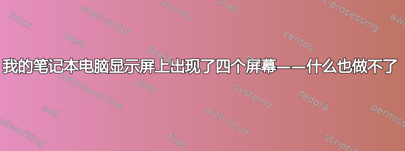 我的笔记本电脑显示屏上出现了四个屏幕——什么也做不了