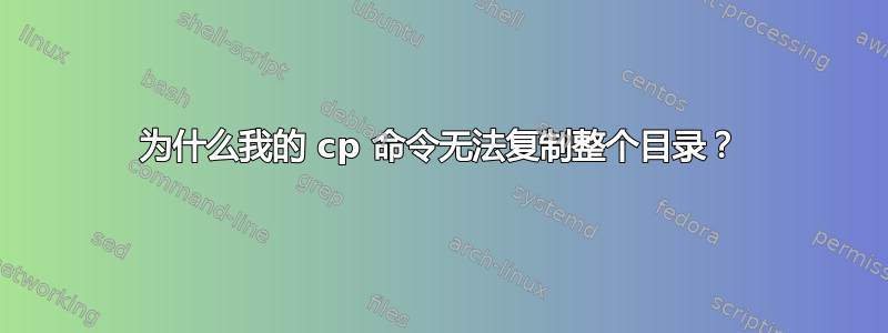 为什么我的 cp 命令无法复制整个目录？