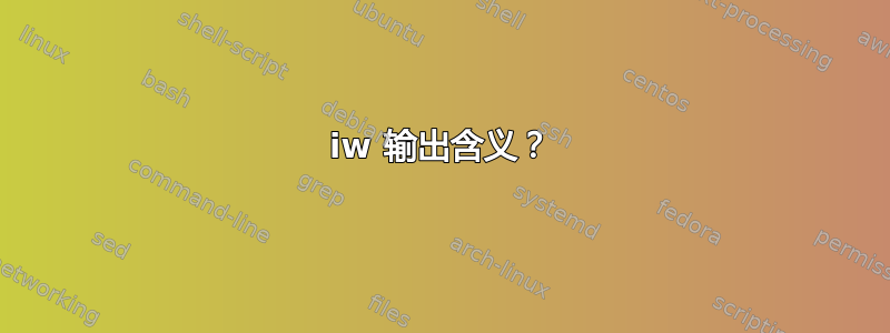 iw 输出含义？