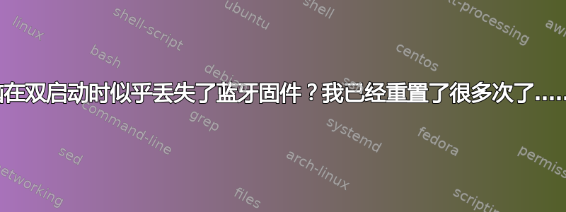 我的华硕电脑在双启动时似乎丢失了蓝牙固件？我已经重置了很多次了……真令人沮丧