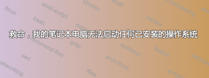 救命，我的笔记本电脑无法启动任何已安装的操作系统