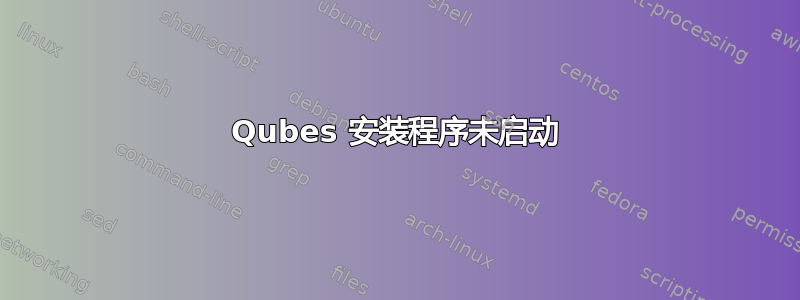 Qubes 安装程序未启动