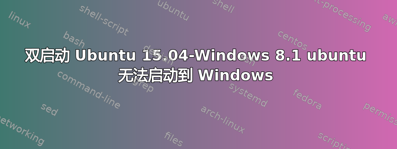 双启动 Ubuntu 15.04-Windows 8.1 ubuntu 无法启动到 Windows