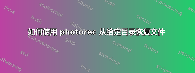 如何使用 photorec 从给定目录恢复文件