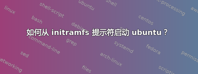 如何从 initramfs 提示符启动 ubuntu？