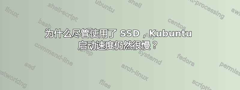 为什么尽管使用了 SSD，Kubuntu 启动速度仍然很慢？