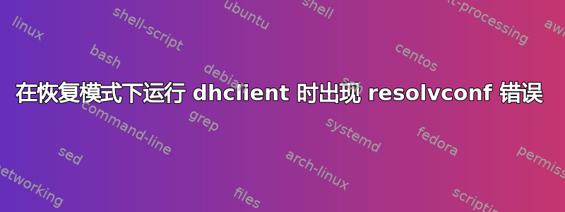 在恢复模式下运行 dhclient 时出现 resolvconf 错误