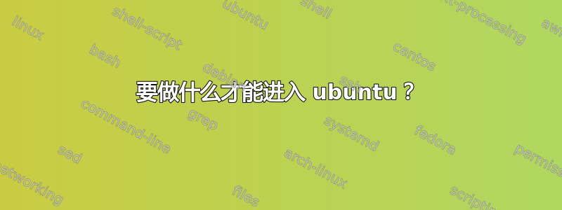 要做什么才能进入 ubuntu？