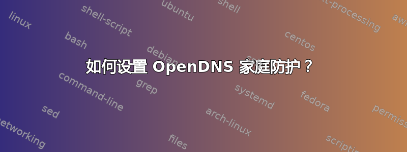 如何设置 OpenDNS 家庭防护？