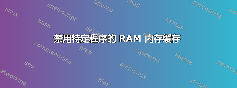 禁用特定程序的 RAM 内存缓存