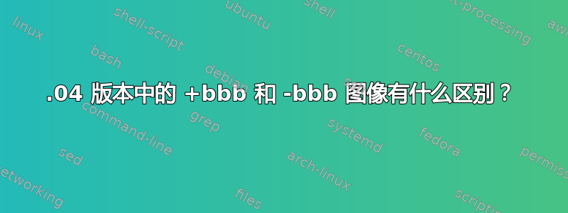 15.04 版本中的 +bbb 和 -bbb 图像有什么区别？