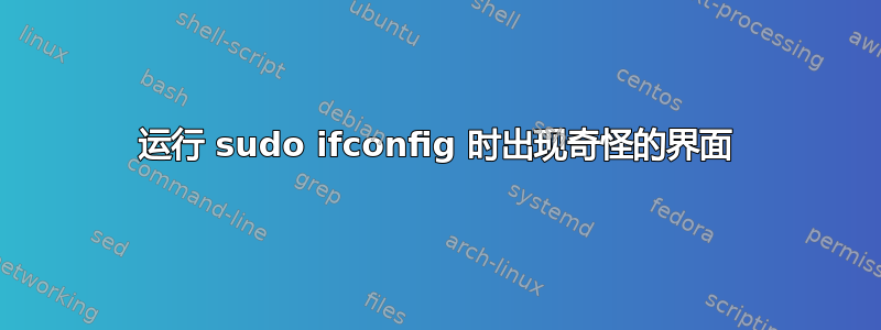 运行 sudo ifconfig 时出现奇怪的界面