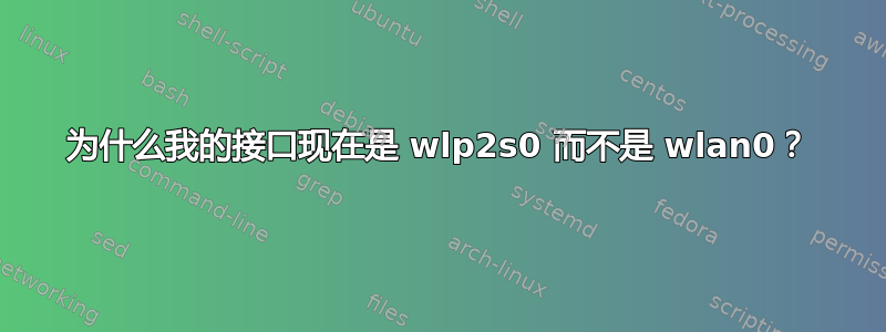 为什么我的接口现在是 wlp2s0 而不是 wlan0？