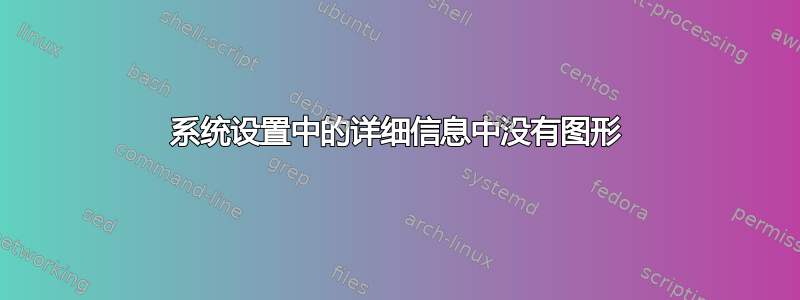 系统设置中的详细信息中没有图形