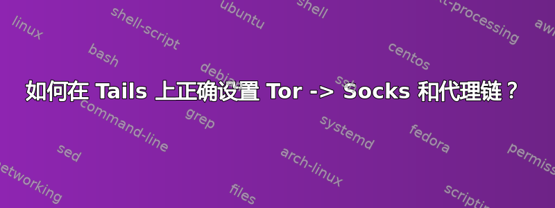 如何在 Tails 上正确设置 Tor -> Socks 和代理链？