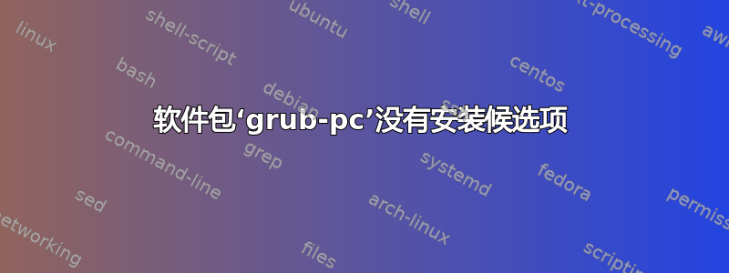 软件包‘grub-pc’没有安装候选项