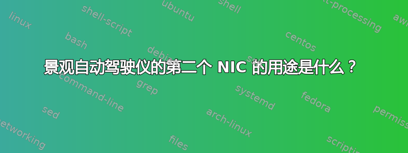 景观自动驾驶仪的第二个 NIC 的用途是什么？