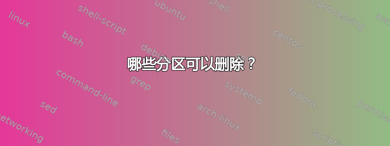 哪些分区可以删除？