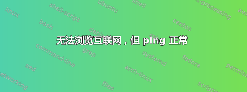 无法浏览互联网，但 ping 正常