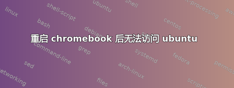 重启 chromebook 后无法访问 ubuntu 