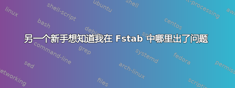 另一个新手想知道我在 Fstab 中哪里出了问题