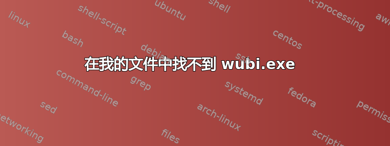 在我的文件中找不到 wubi.exe 