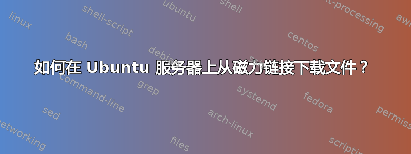 如何在 Ubuntu 服务器上从磁力链接下载文件？