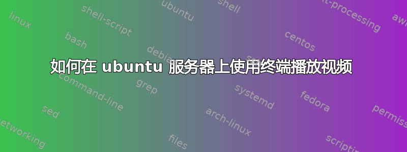 如何在 ubuntu 服务器上使用终端播放视频