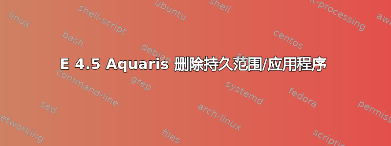 E 4.5 Aquaris 删除持久范围/应用程序