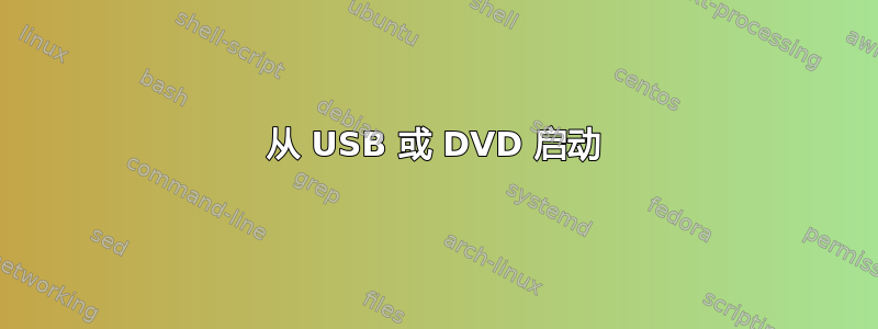 从 USB 或 DVD 启动