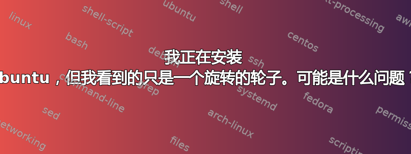 我正在安装 Ubuntu，但我看到的只是一个旋转的轮子。可能是什么问题？