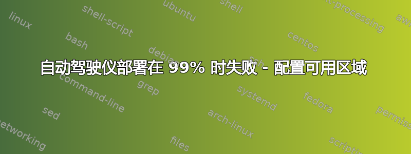 自动驾驶仪部署在 99% 时失败 - 配置可用区域