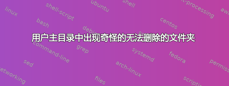 用户主目录中出现奇怪的无法删除的文件夹