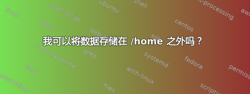 我可以将数据存储在 /home 之外吗？