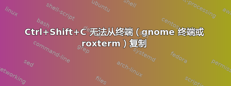 Ctrl+Shift+C 无法从终端（gnome 终端或 roxterm）复制