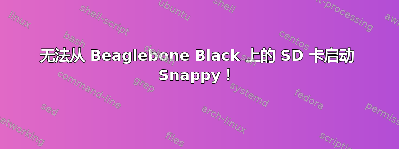 无法从 Beaglebone Black 上的 SD 卡启动 Snappy！