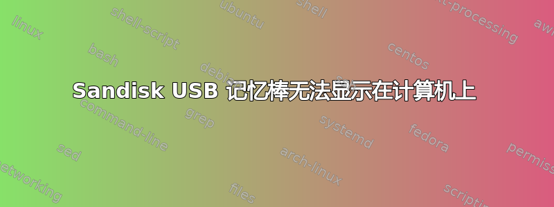 Sandisk USB 记忆棒无法显示在计算机上