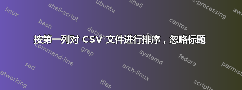 按第一列对 CSV 文件进行排序，忽略标题