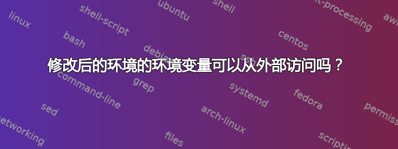 修改后的环境的环境变量可以从外部访问吗？