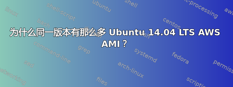 为什么同一版本有那么多 Ubuntu 14.04 LTS AWS AMI？