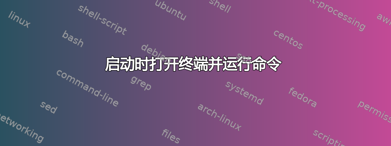 启动时打开终端并运行命令