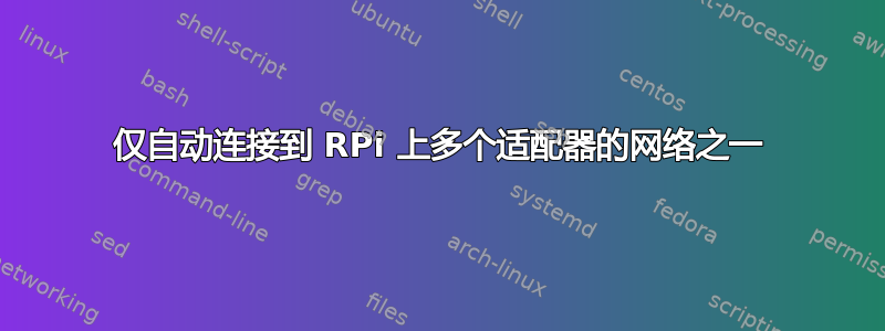 仅自动连接到 RPi 上多个适配器的网络之一