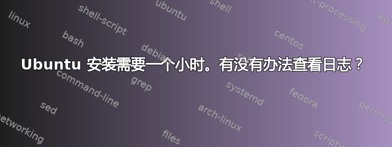 Ubuntu 安装需要一个小时。有没有办法查看日志？