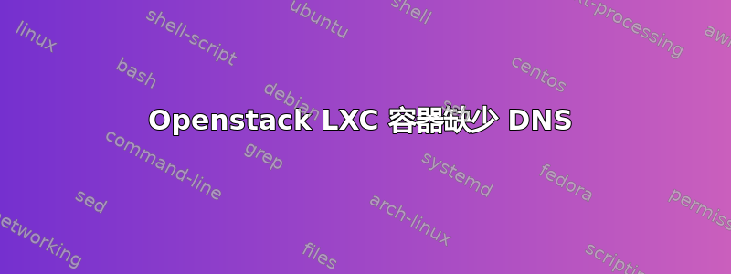 Openstack LXC 容器缺少 DNS