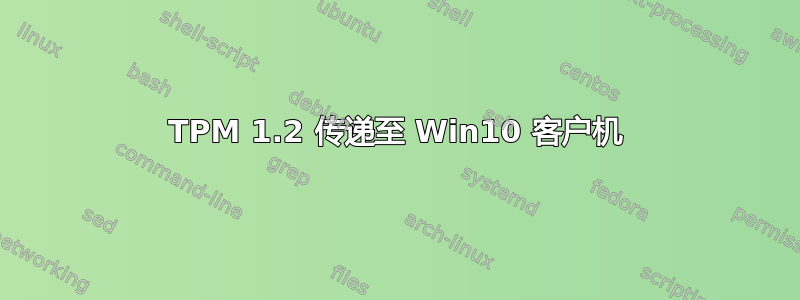 TPM 1.2 传递至 Win10 客户机