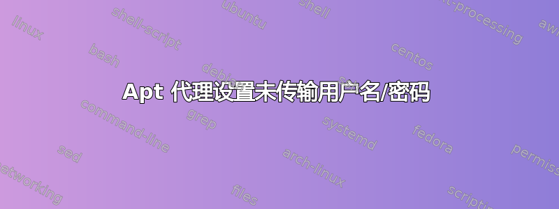 Apt 代理设置未传输用户名/密码