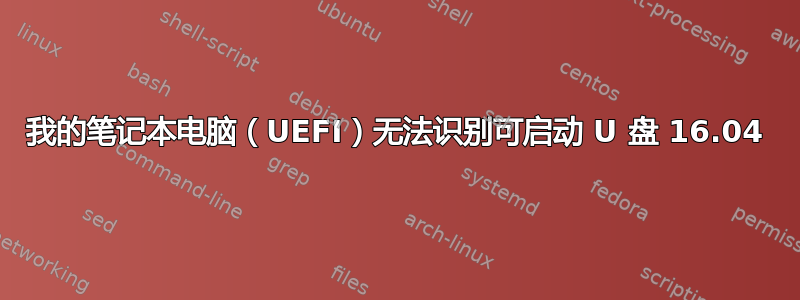 我的笔记本电脑（UEFI）无法识别可启动 U 盘 16.04