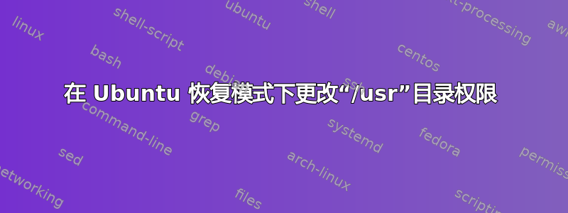 在 Ubuntu 恢复模式下更改“/usr”目录权限